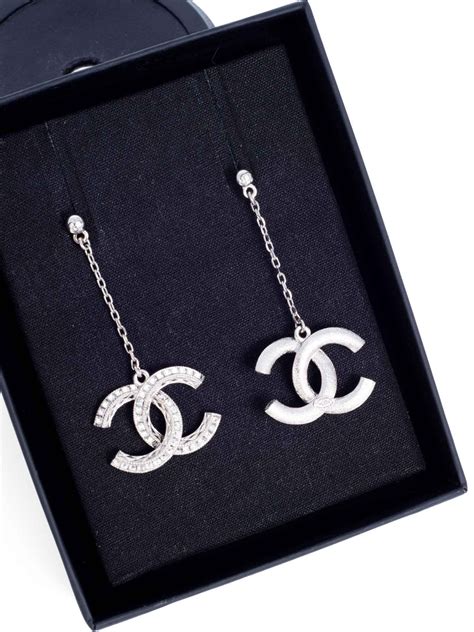 chanel crystal cc drop earrings|chanel swarovski crystal logo earrings.